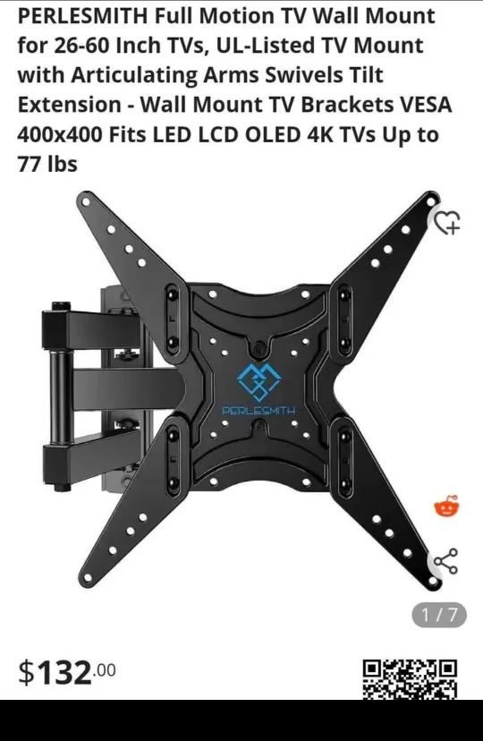 PERLESMITH Full Motion TV Wall Mount 26-60 inch thumbnail