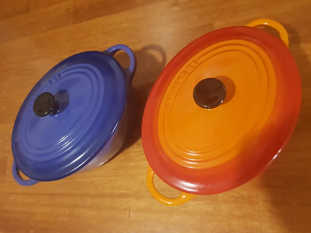 Le Creuset Mini Cocottes - Blue & Orange thumbnail
