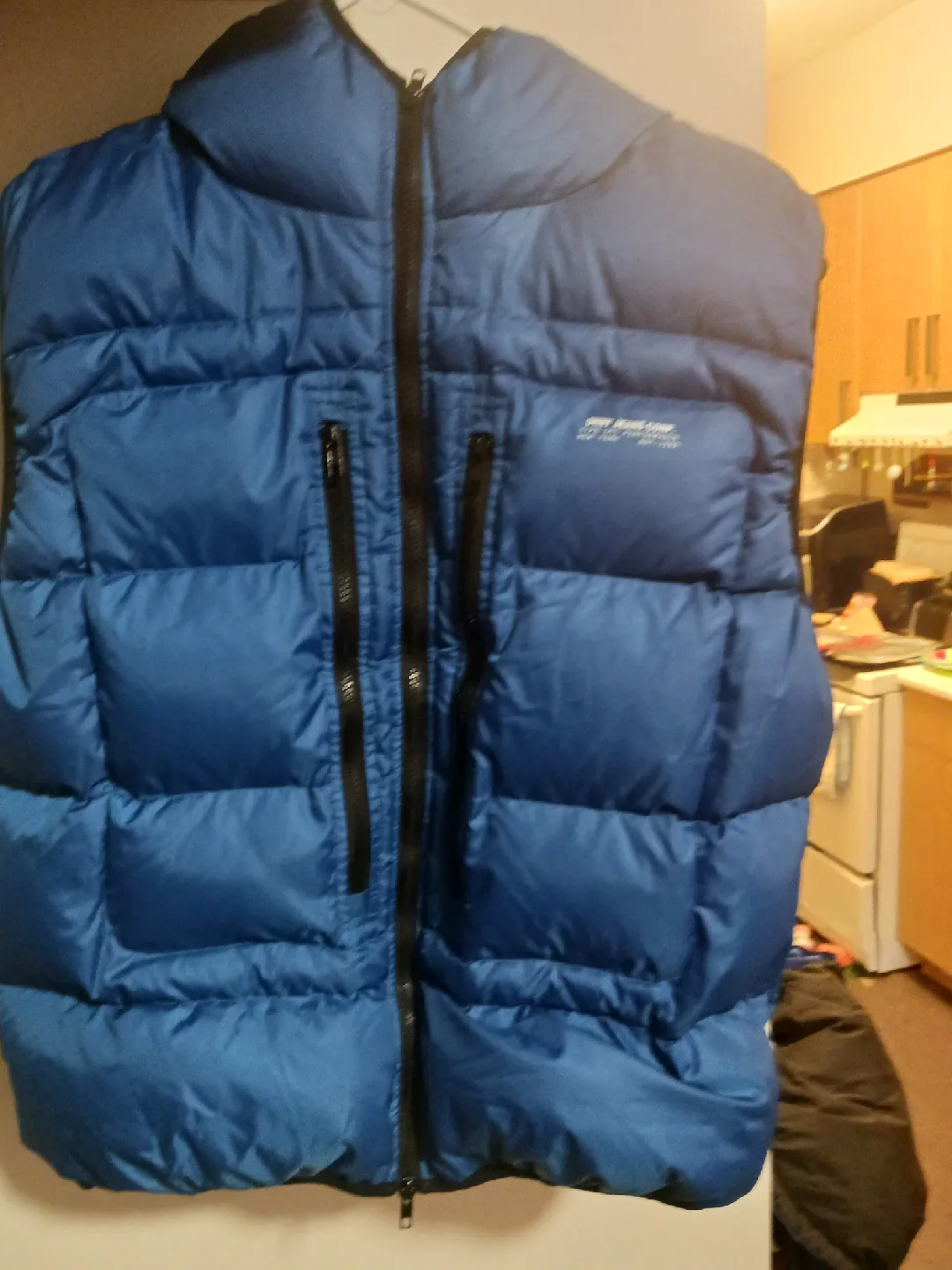 DKNY Jeans Blue Hooded Puffer Vest thumbnail