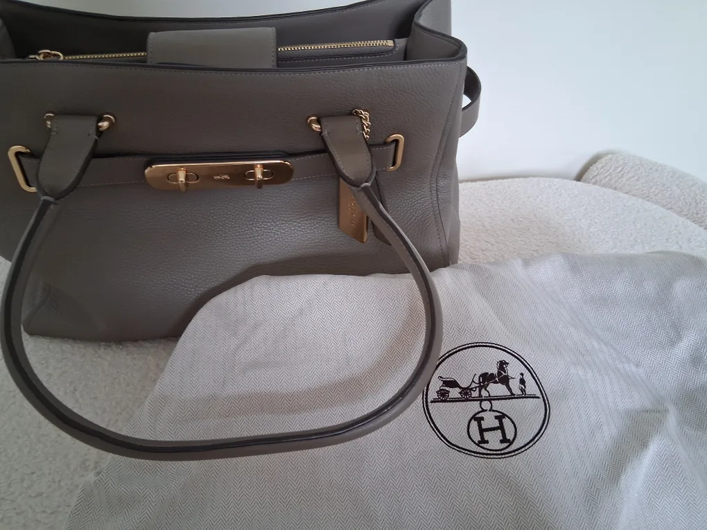 Coach Leather Handbag - Grey image indicator(10)