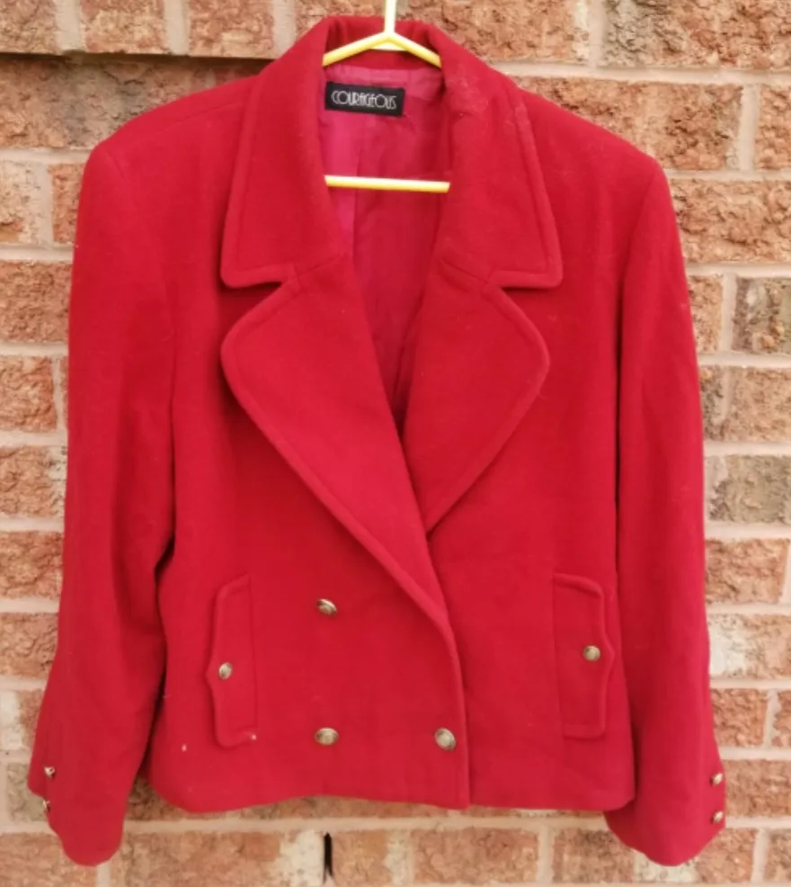 Courageous Red Wool Blend Jacket thumbnail