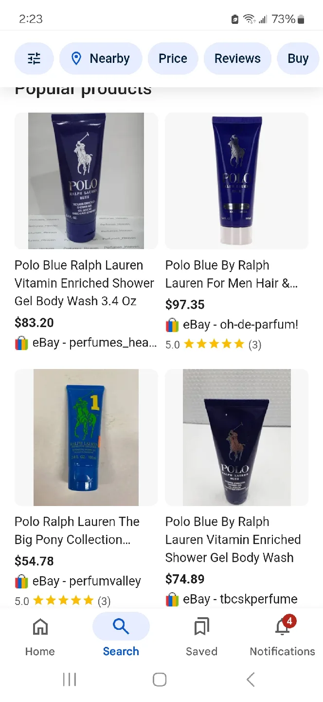 Brand New, Polo Blue, Ralph Lauren Hair & Body Wash image indicator(2)