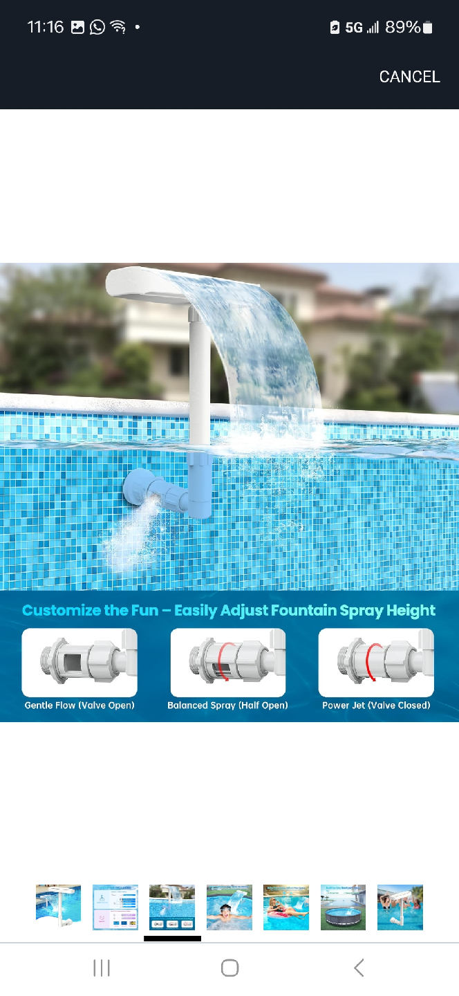 AquaJoyer Pool Fountain - Relaxing Water Feature - photo 4