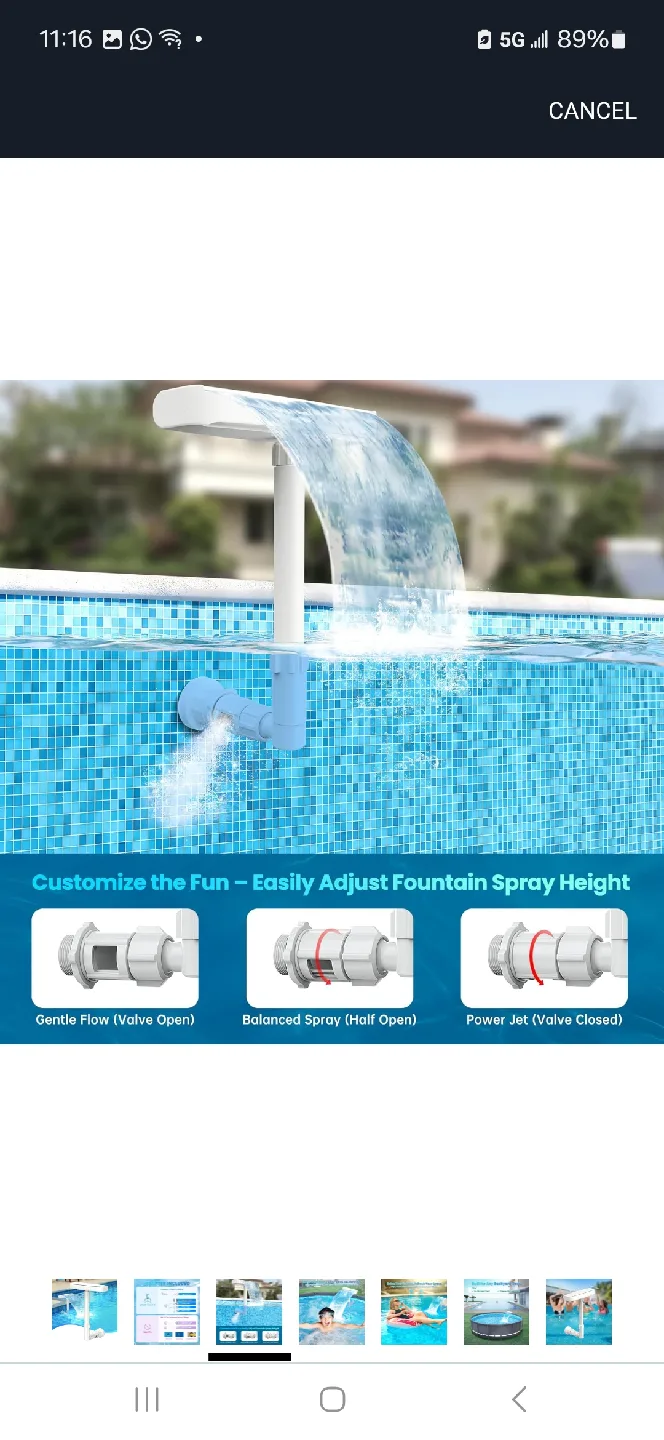 AquaJoyer Pool Fountain - Relaxing Water Feature image indicator(4)