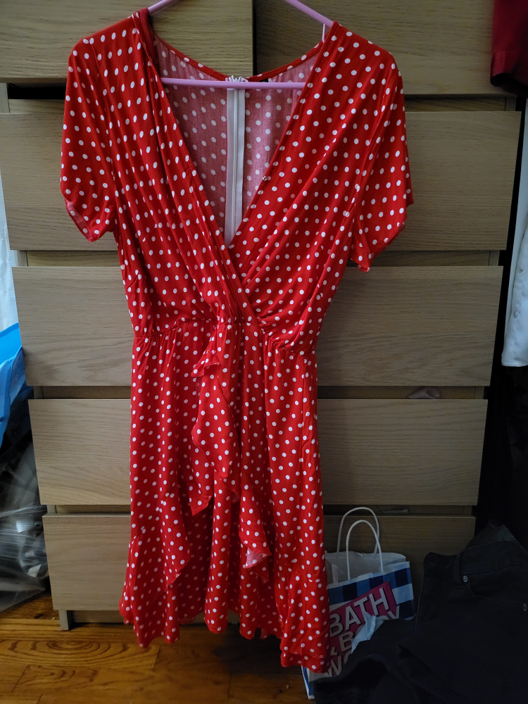 red polka dress small