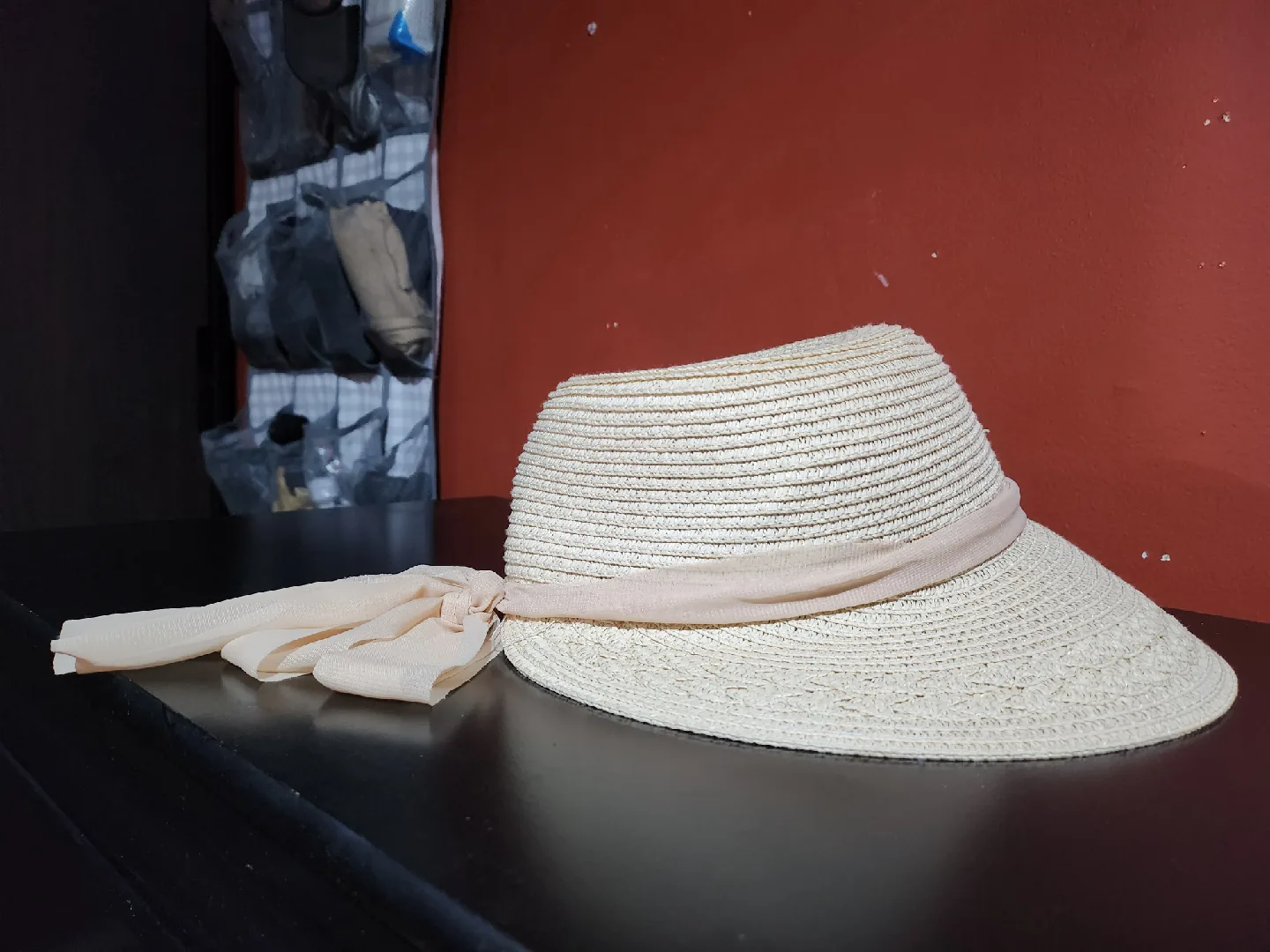Straw Hat with Ribbon - Beige image indicator(2)