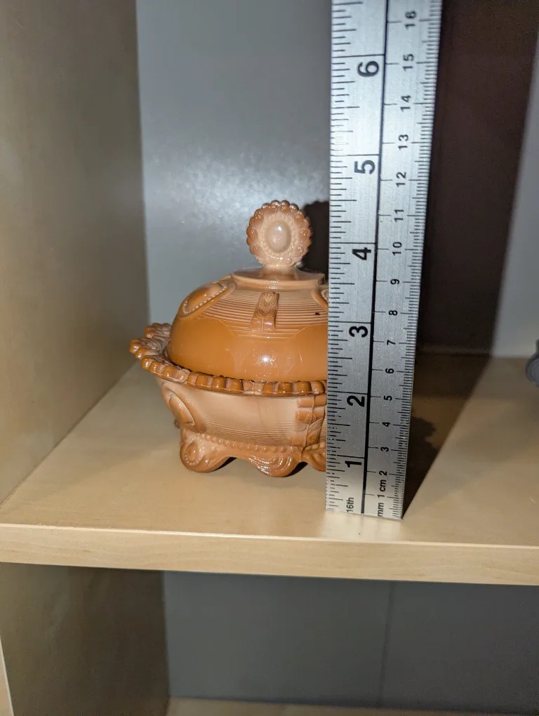 Vintage Greentown Chocolate slag glass butter dish image indicator(3)