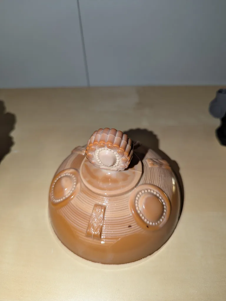 Vintage Greentown Chocolate slag glass butter dish image indicator(4)