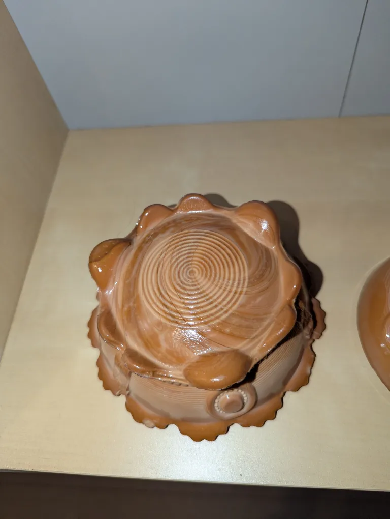 Vintage Greentown Chocolate slag glass butter dish image indicator(6)