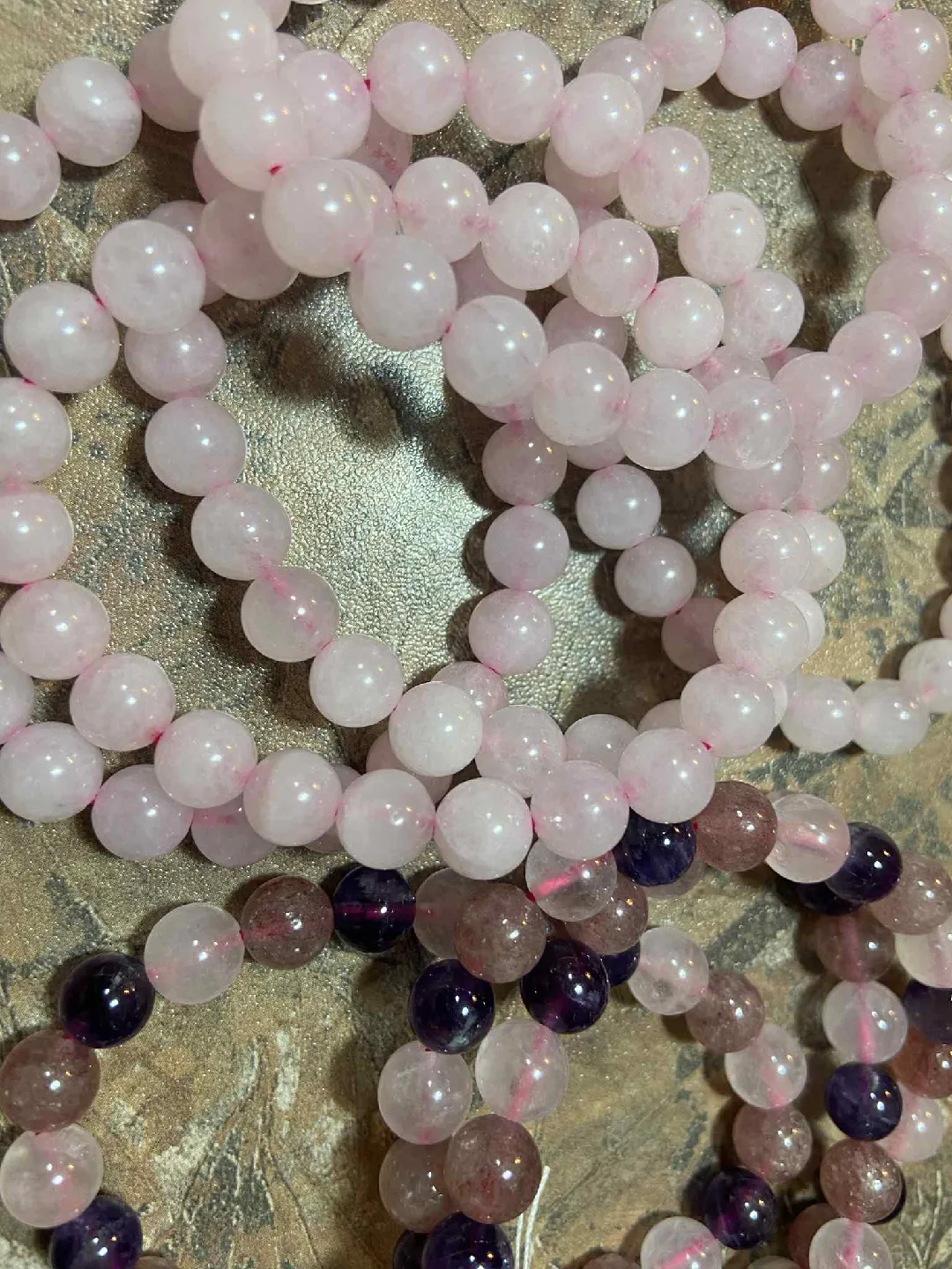 natural stone and crystal bracelets Set of two image indicator(2)