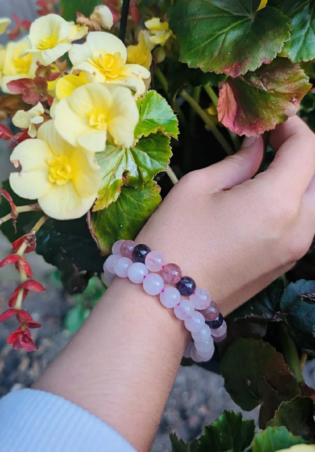 natural stone and crystal bracelets Set of two image indicator(3)