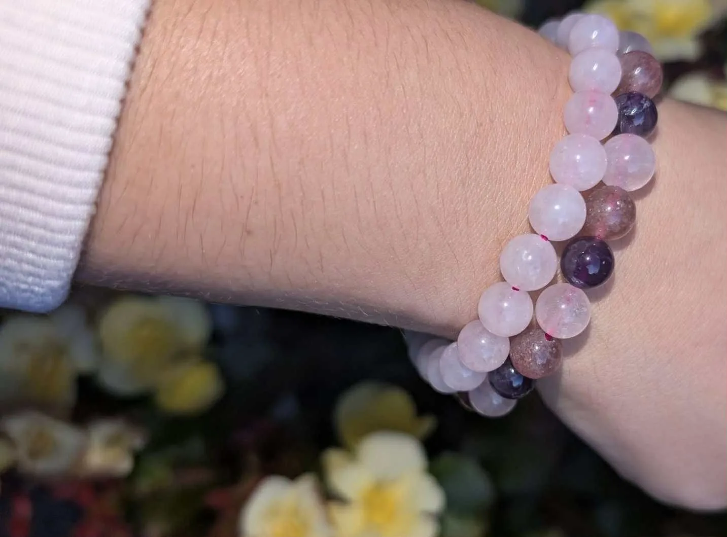 natural stone and crystal bracelets Set of two image indicator(4)