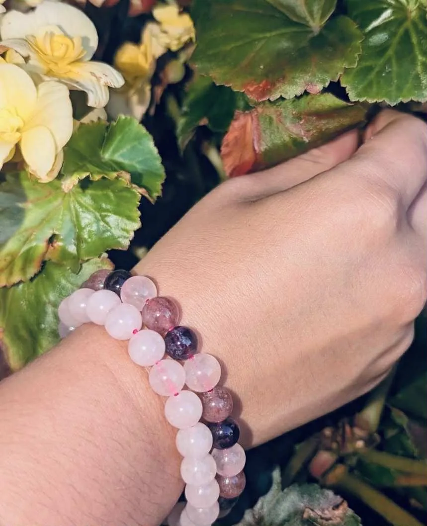 natural stone and crystal bracelets Set of two image indicator(5)