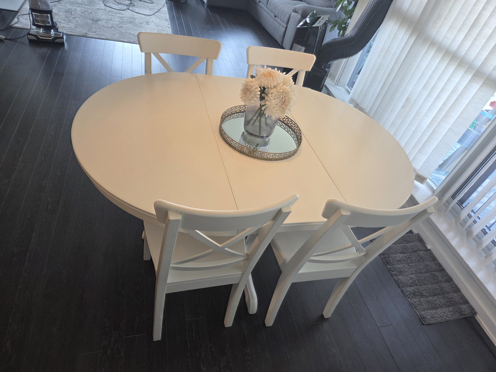 Extendable Dining Table with 4 Chairs - photo 2