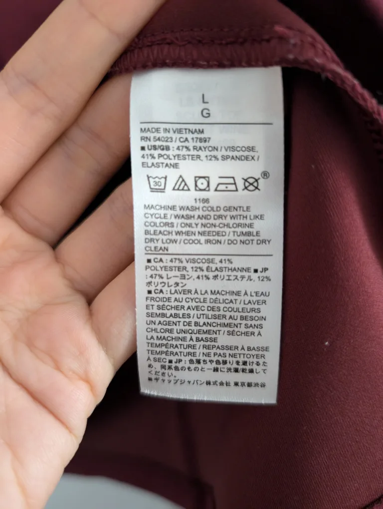 Banana Republic Burgundy Long Sleeve Top - Size L image indicator(3)