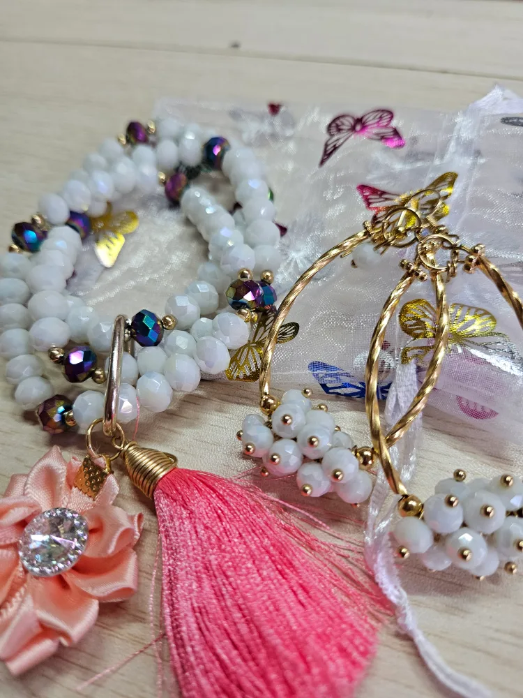 Handmade Beaded Bracelet & Earrings Set image indicator(2)