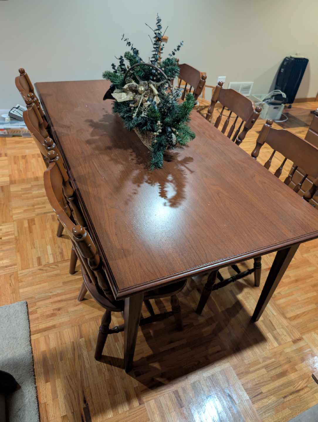 Wooden Dining Table with 6 Chairs