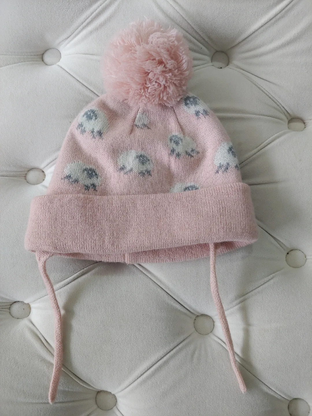 Zara Baby Pink Sheep winter hat-6-12 month thumbnail