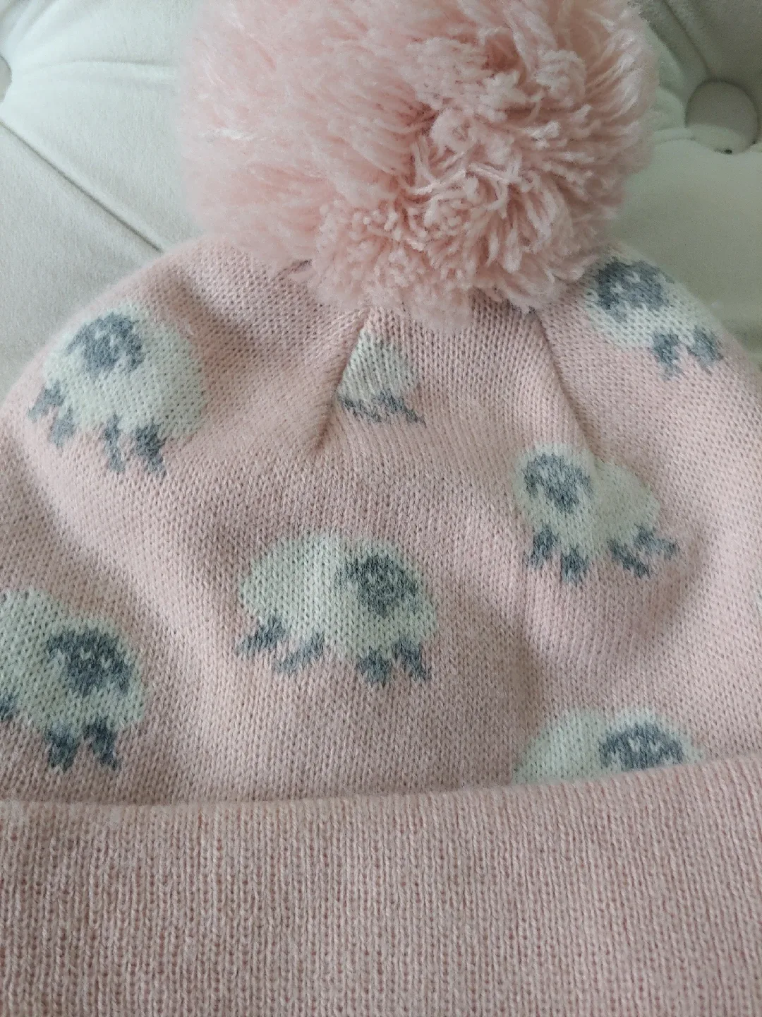 Zara Baby Pink Sheep winter hat-6-12 month image indicator(2)