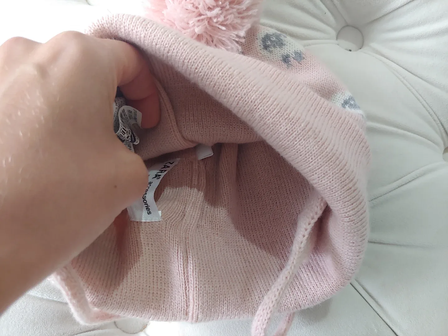 Zara Baby Pink Sheep winter hat-6-12 month image indicator(3)