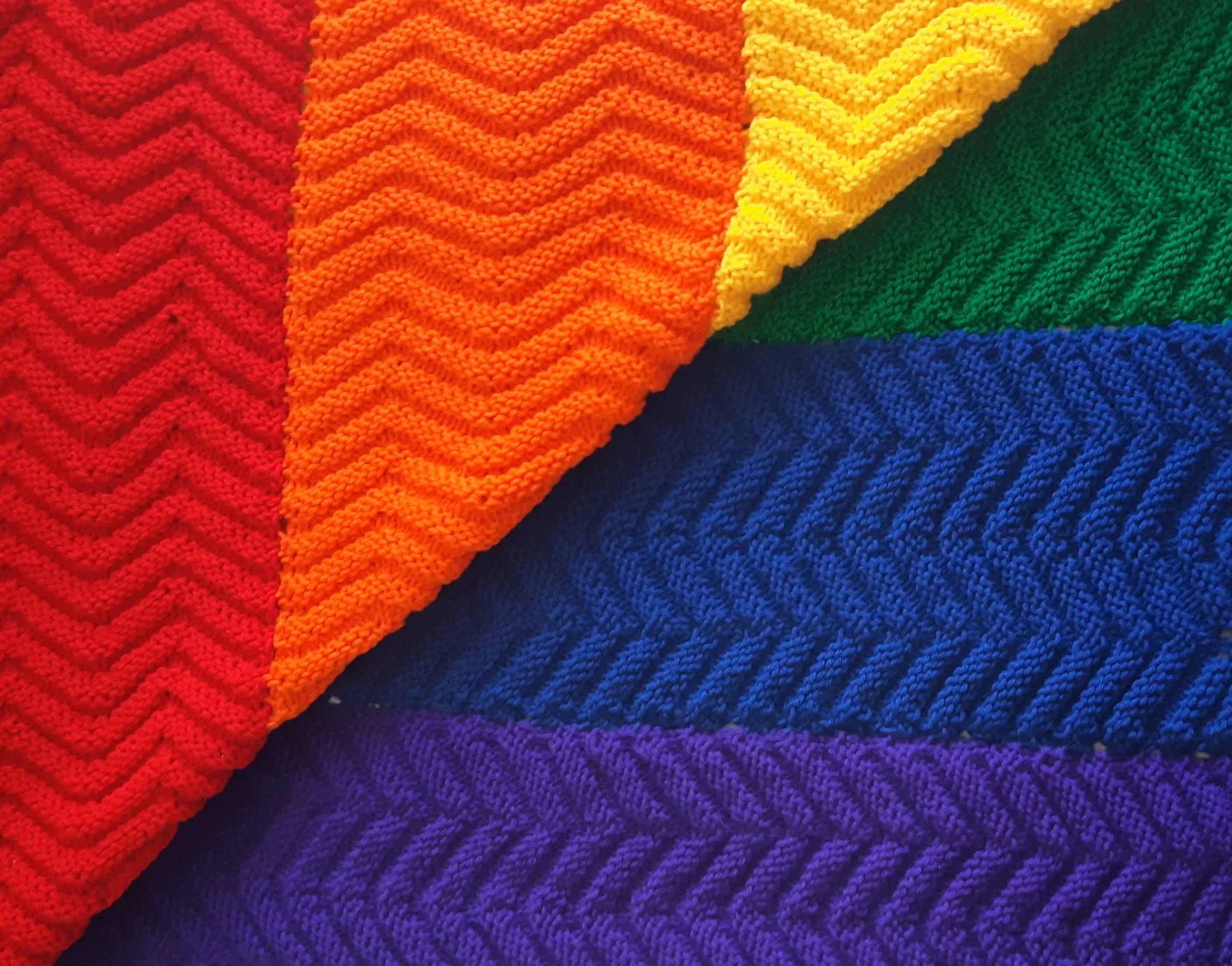handmade baby blanket - rainbow colours thumbnail