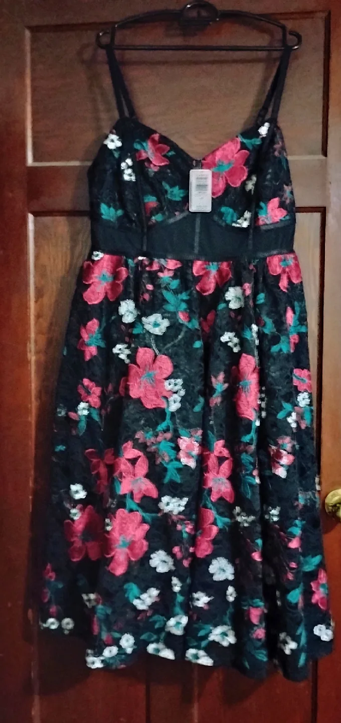 NWT Torrid Black Floral Lace Dress - Size 18 image indicator(4)
