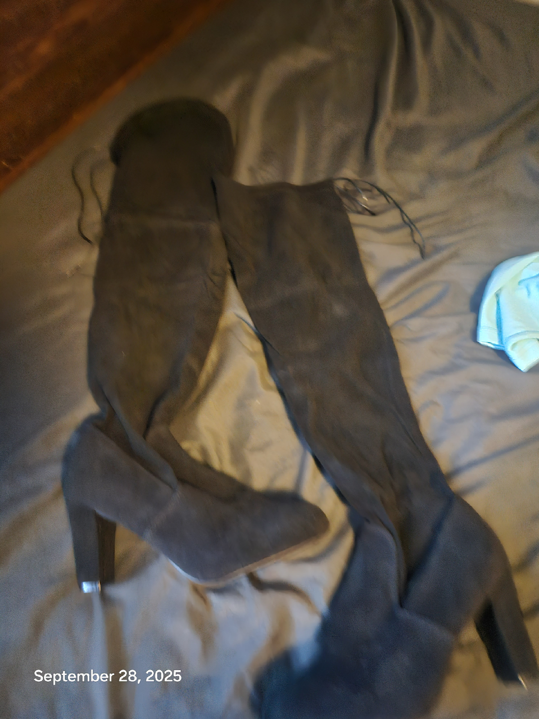 Thigh High Black Boots - Size 8