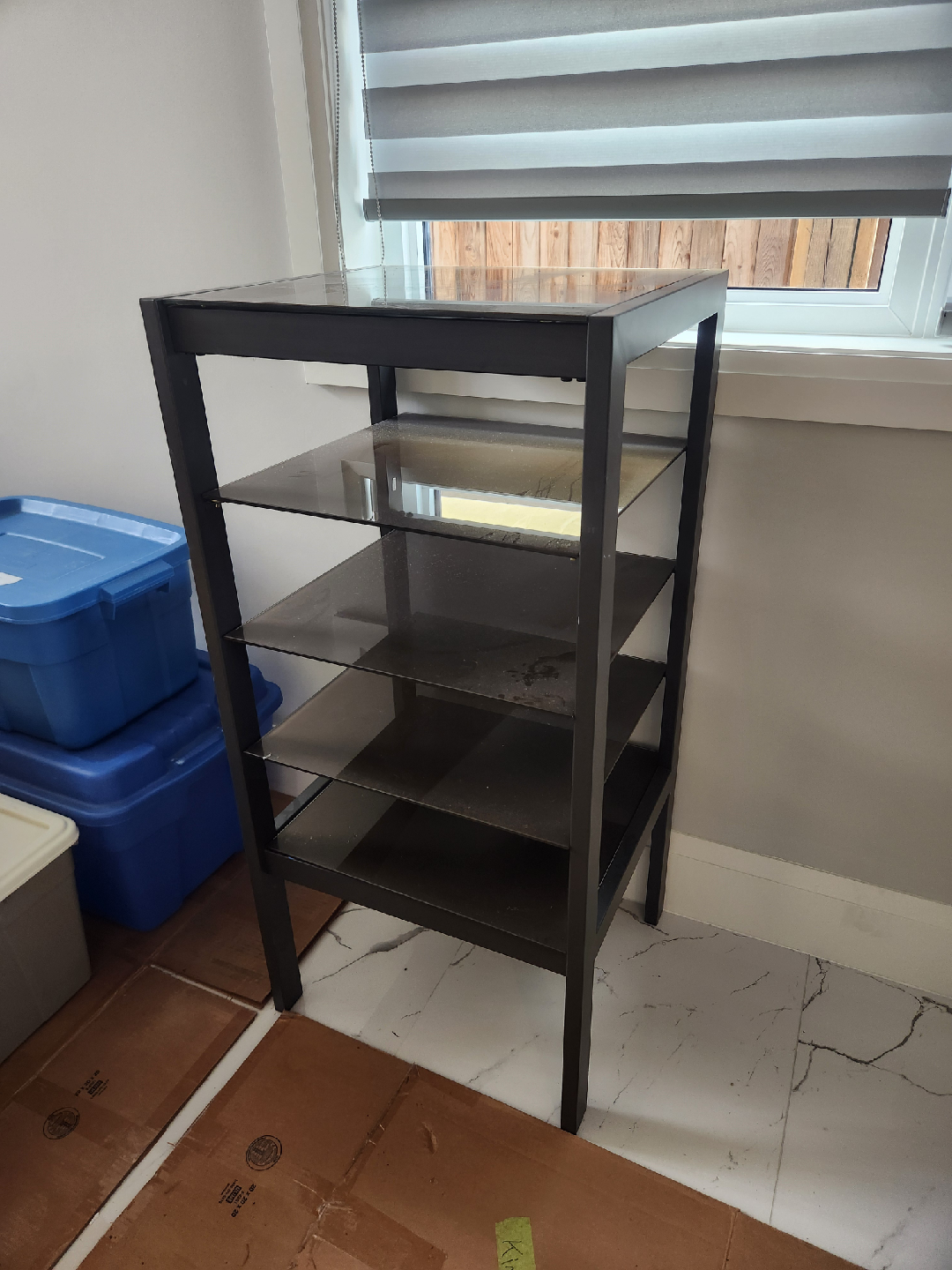 Black Stereo Glass Shelf Unit - photo 2