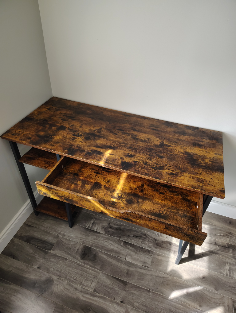 Rustic Brown Computer Desk with Drawer - photo 3