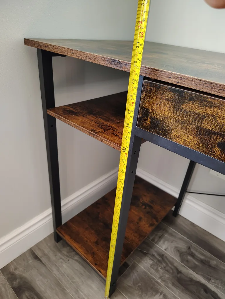 Rustic Brown Computer Desk with Drawer image indicator(6)