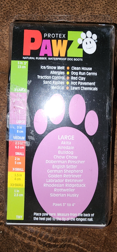 Pawz Rubber Dog Boots - Size Large, Black - photo 2