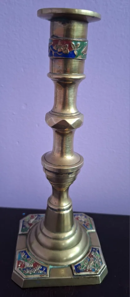 Vintage Brass Candlestick Holders (Pair) image indicator(2)