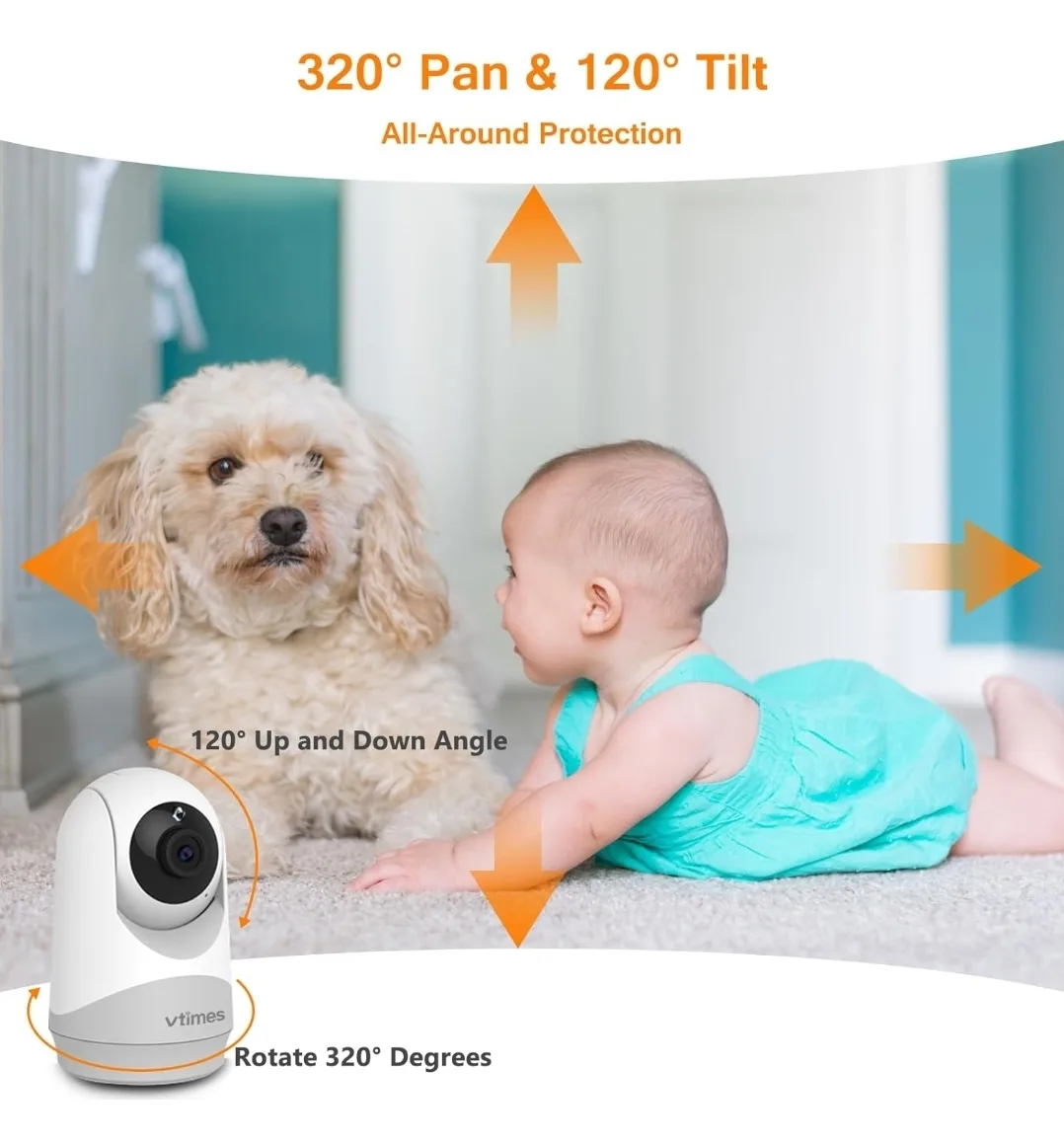 vtimes Baby Monitor with IPS Screen image indicator(7)