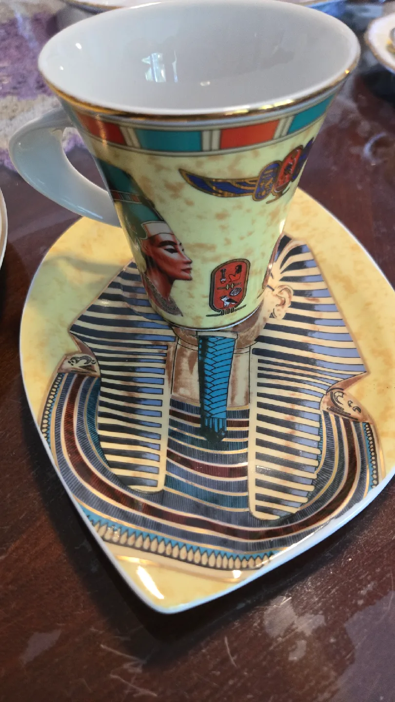Egyptian Style Cup and Saucer Set image indicator(2)