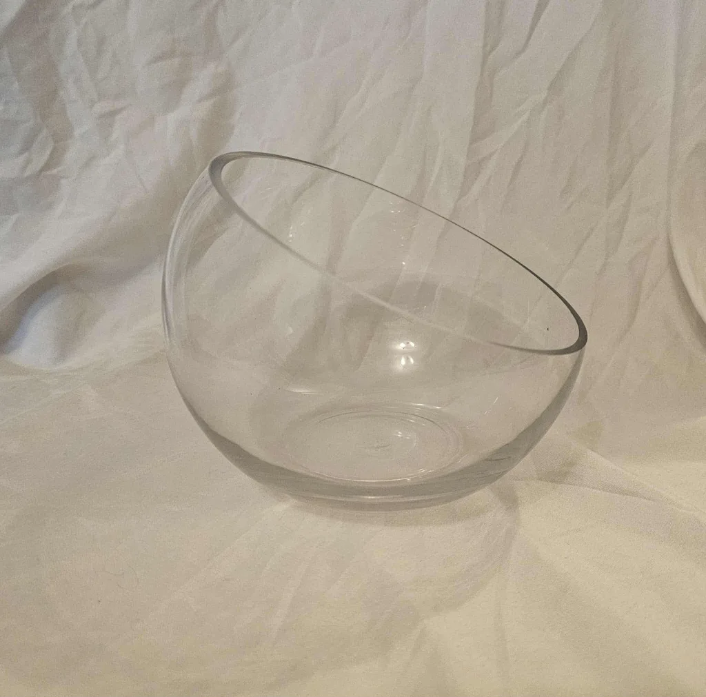 Small Tilted Glass Bowl Vase thumbnail