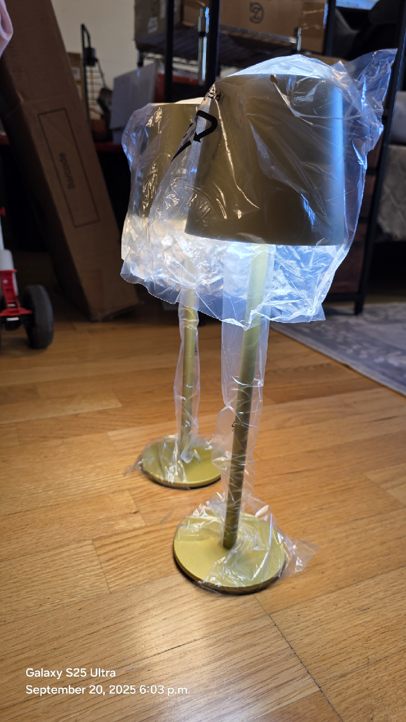 New IMQSQIK 2-Pack Cordless LED Table Lamps - Gold - photo 2