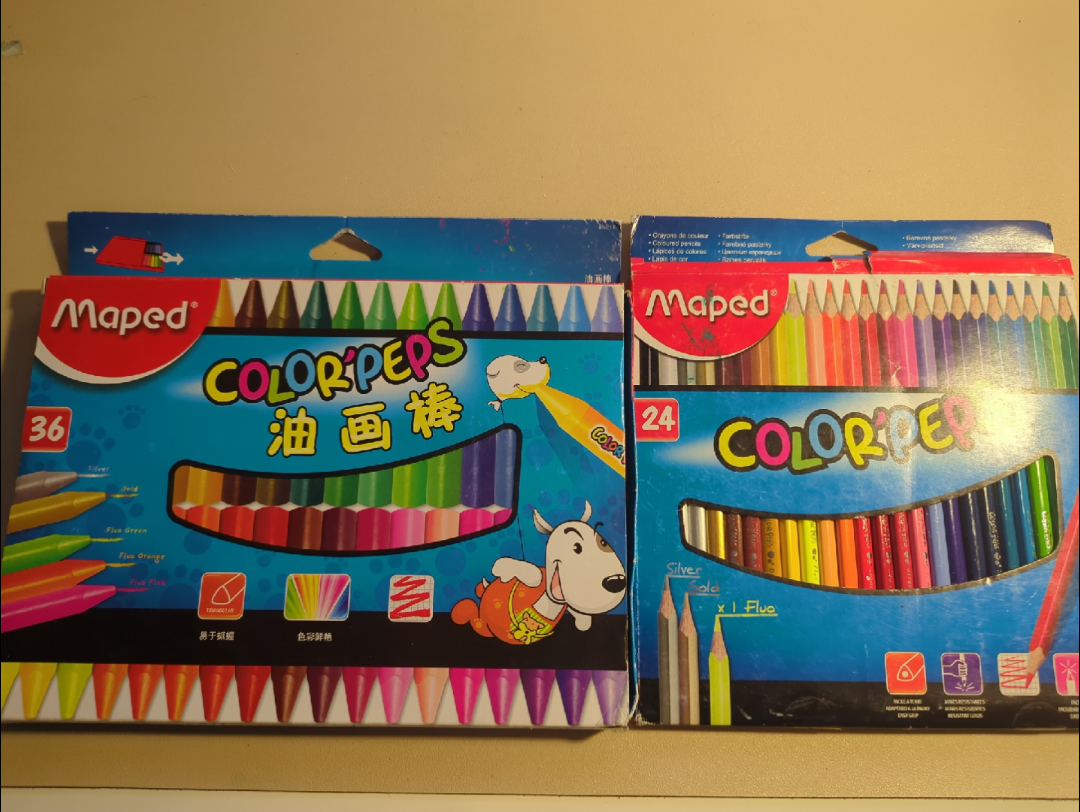 coloured pencils and pastels