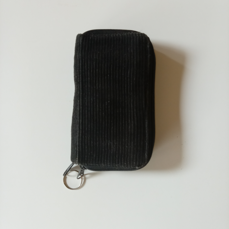 Black Corduroy Wallet /Pouch