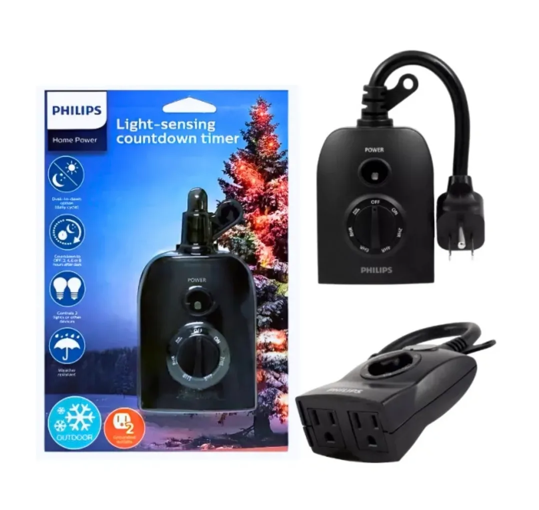 Brand New Philips Light-Sensing Countdown Timer 2-8 Hours