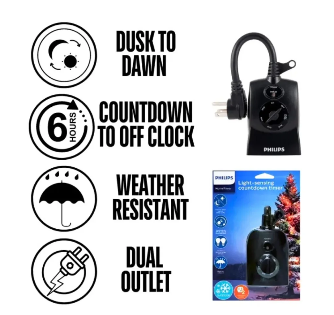 Brand New Philips Light-Sensing Countdown Timer 2-8 Hours image indicator(2)