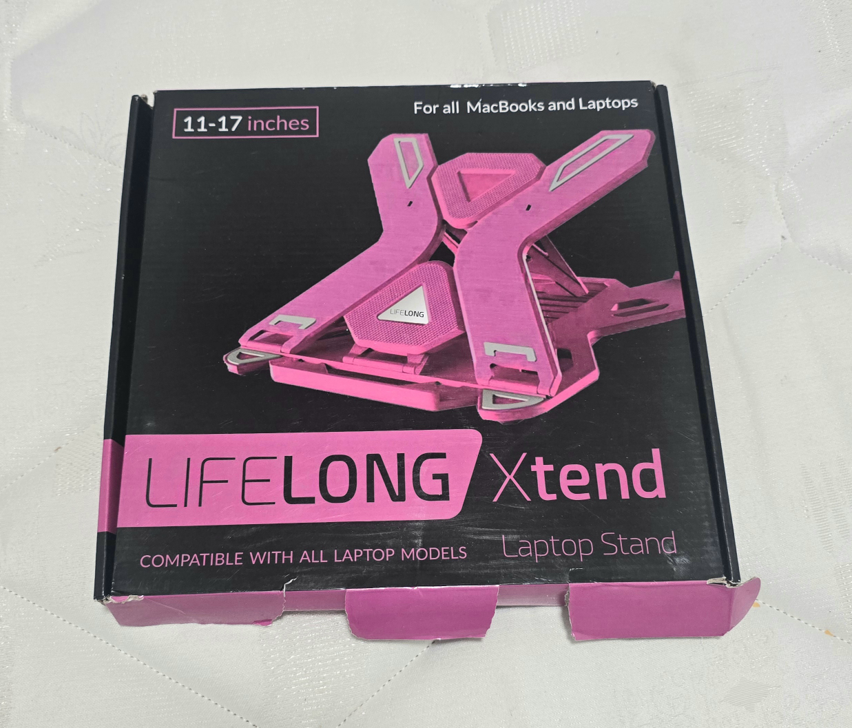 LifeLong Xtend Pink Laptop Stand - 11-17 inches