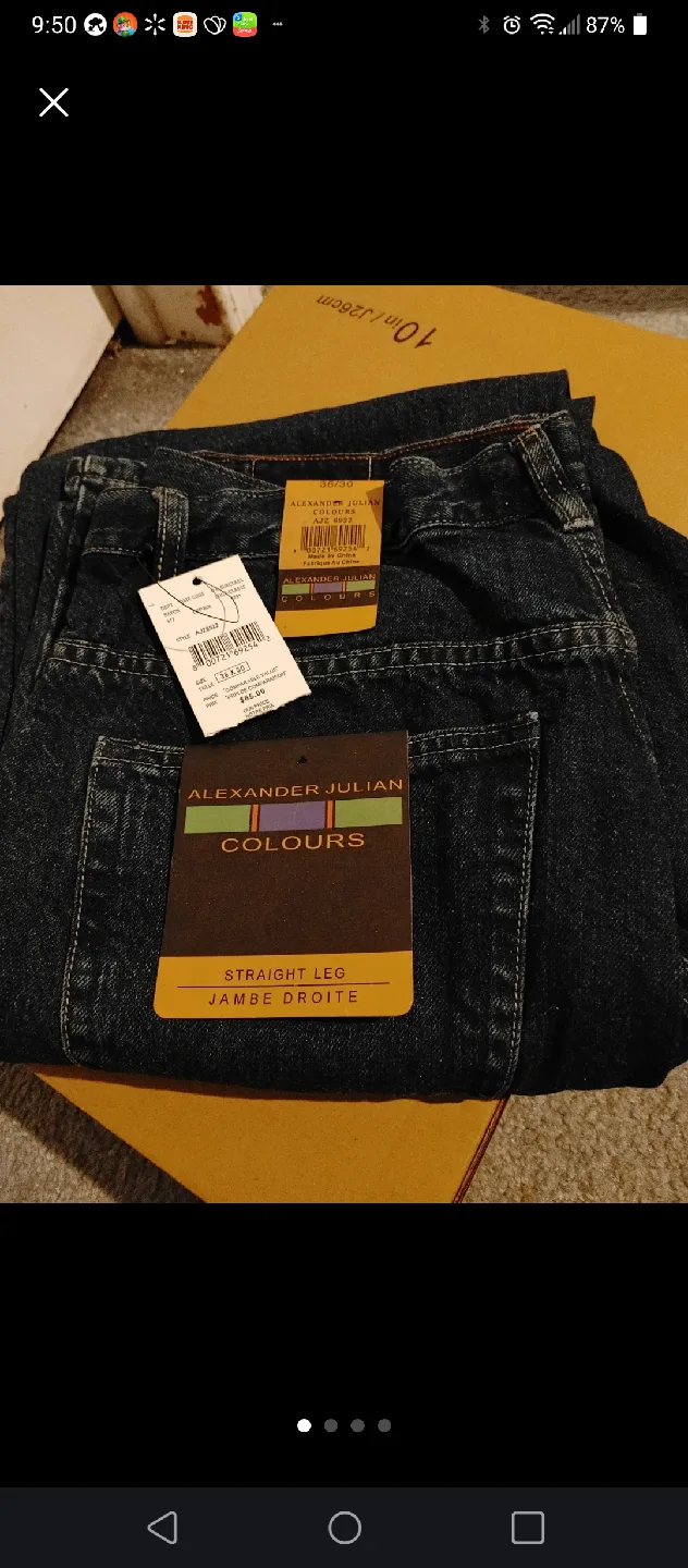 💚BRAND NEW ALEXANDER JULIAN INDIGO DENIM JEANS MENS SIZE 36 NEW thumbnail