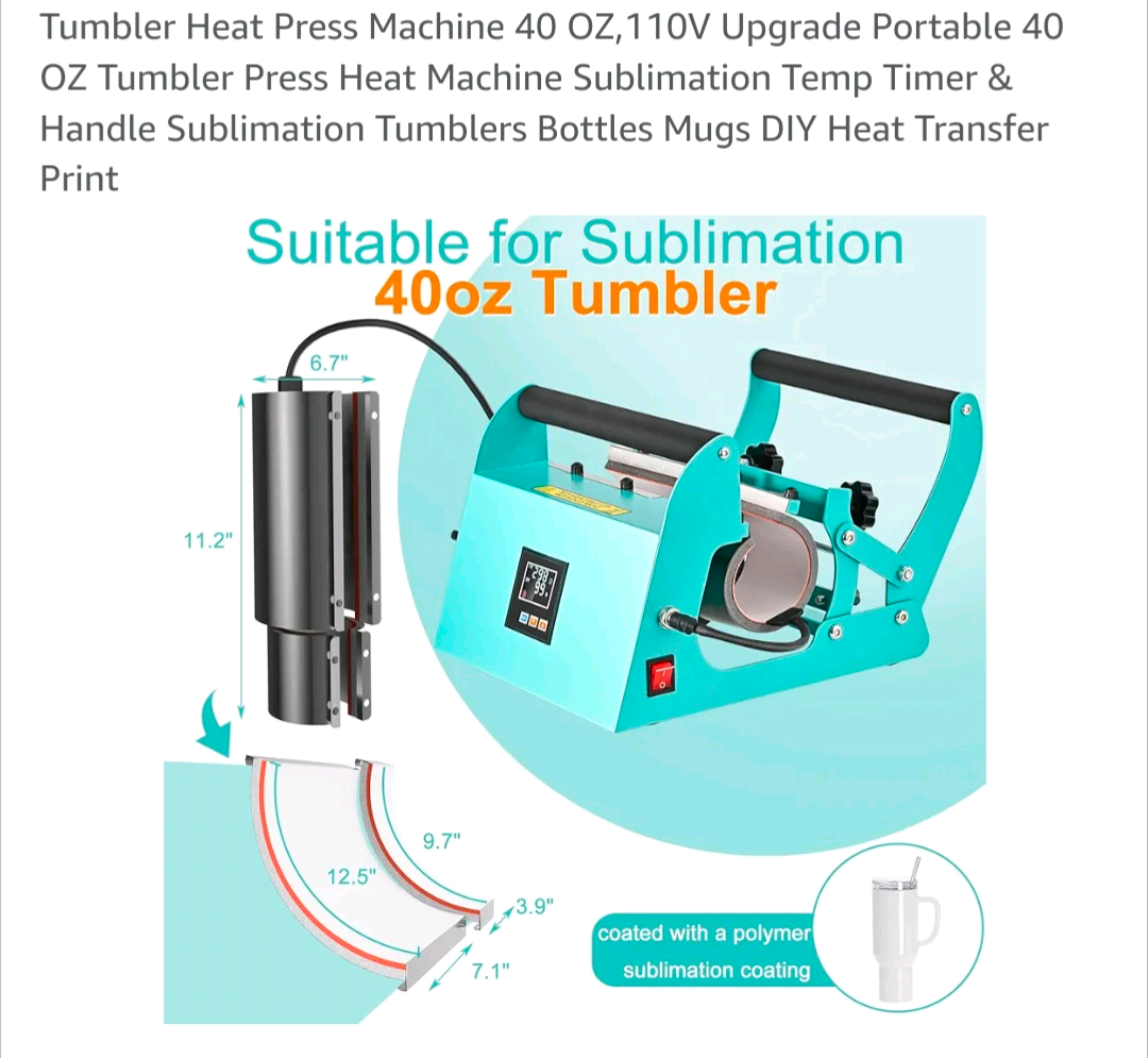 Tumbler Heat Press Machine with Heat Gloves - Tape - photo 2