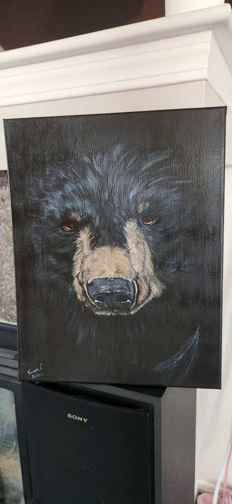Hand painted ( Spirit Bear)