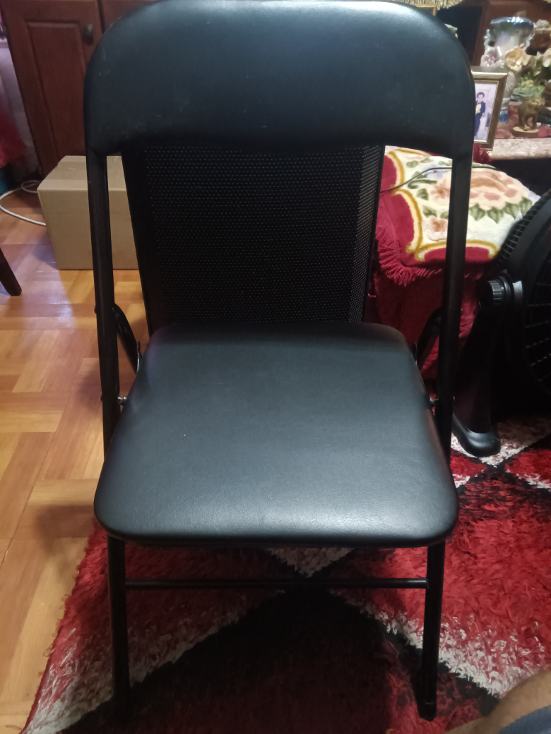 2 Black Folding Chairs