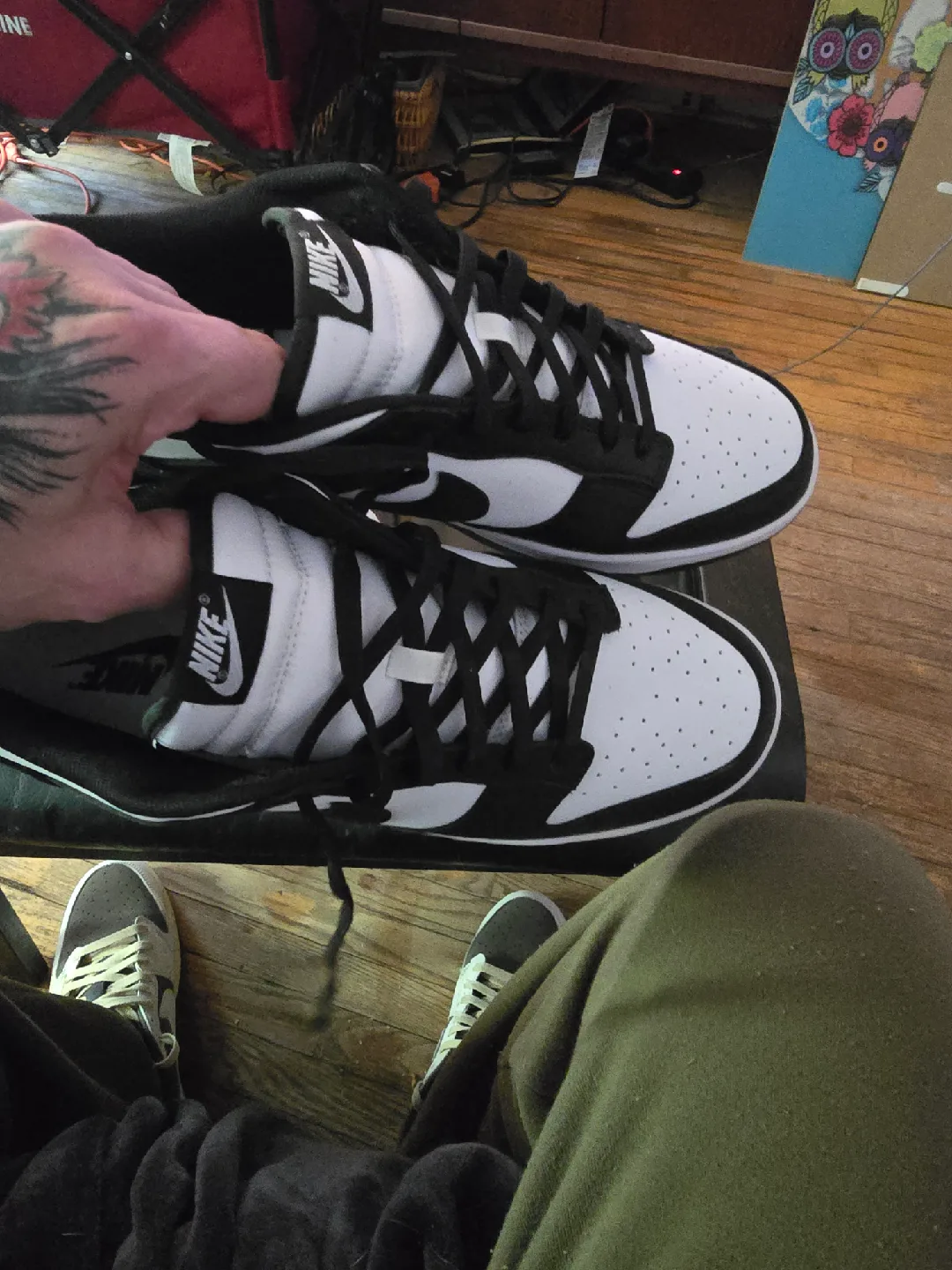 Nike Dunk Low Panda Shoes and Jordons image indicator(2)