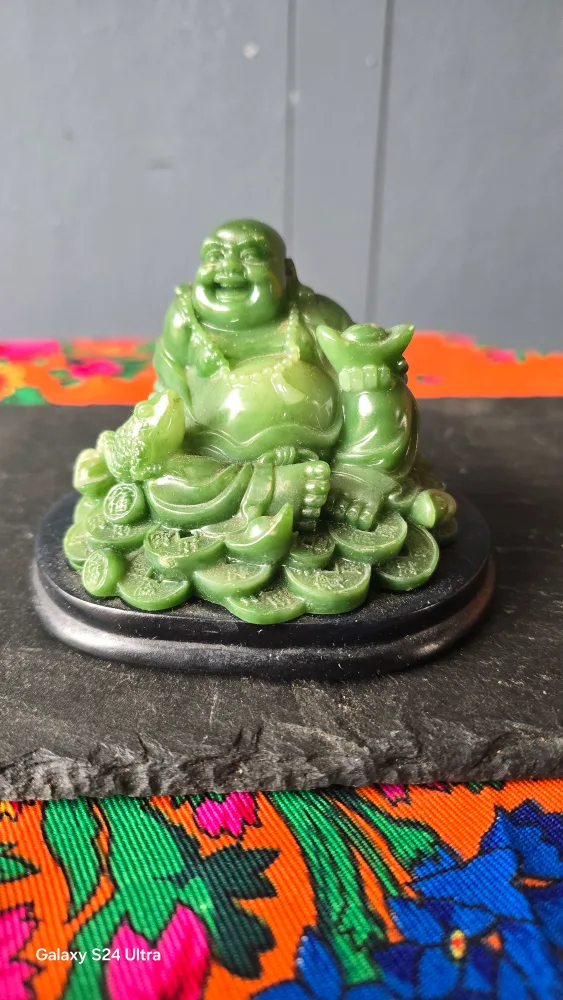 Green Buddha Statue Figurine thumbnail