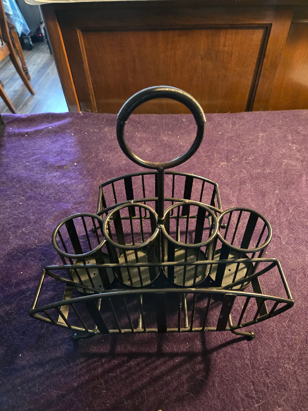 Black Metal Condiment/Utensil Holder image indicator(2)