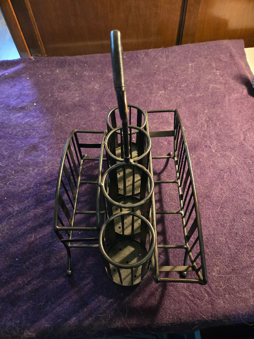 Black Metal Condiment/Utensil Holder image indicator(3)