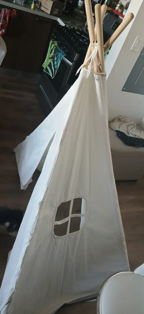 Kids White Teepee Tent image indicator(2)